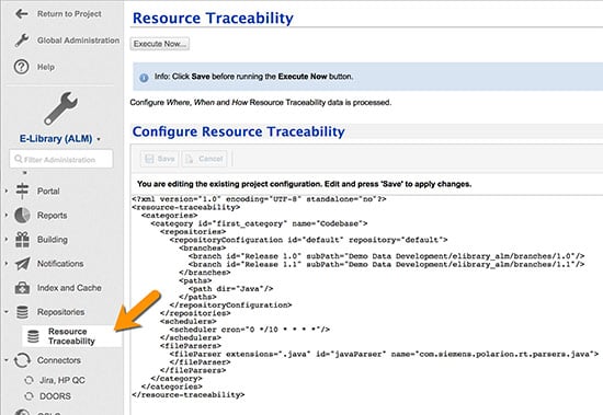 New administration topic to configure resource traceability